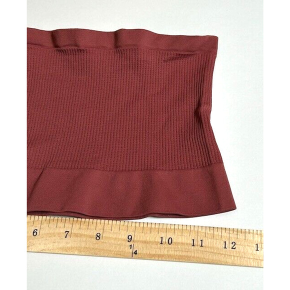 Free People Intimately Tube Top Peplum Hem Ribbed Knit Seamless Pink Size M/L - Picture 3 of 5